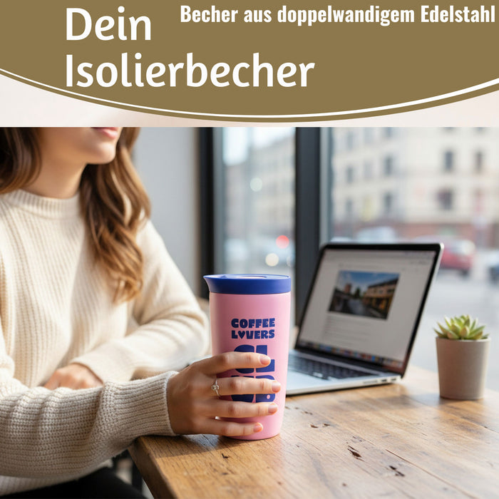 Edelstahl Thermobecher 350ml Coffee Lovers Coffee to Go Becher Kaffeebecher Tee