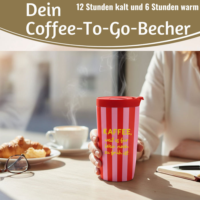 Edelstahl Thermobecher 350ml Kaffee Wein Coffee to Go Becher Kaffeebecher Tee