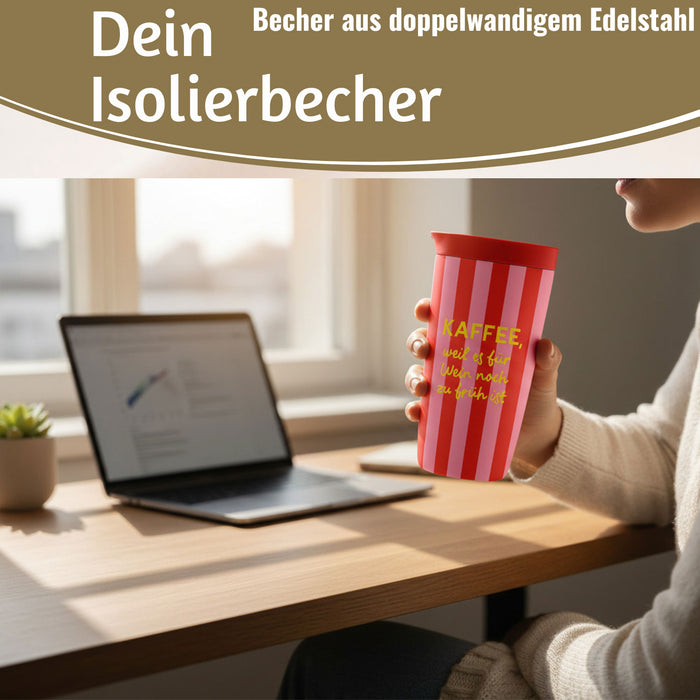 Edelstahl Thermobecher 350ml Kaffee Wein Coffee to Go Becher Kaffeebecher Tee