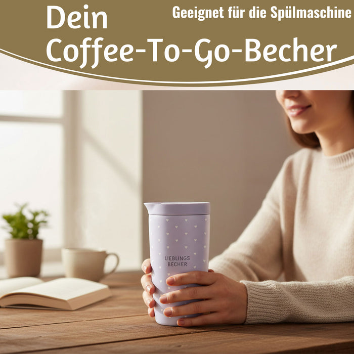 KI-generiertes Bild,Edelstahl Thermobecher 350ml Lieblingsbecher Coffee to Go Becher Kaffeebecher Tee