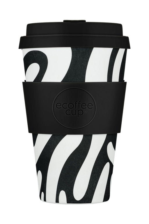 Ecoffee Cup 400ml Basket Case Schwarz PLA Coffee to Go Becher Wiederverwendbar