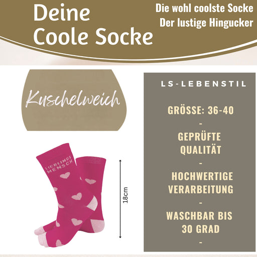 Coole lustige Socke Gr. 36-40 Spruch "Lieblingsmensch" Pink Damen Witzig Geschenk