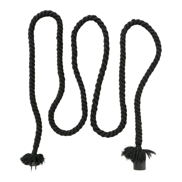 Tischlampe Hängelampe Tau Sisal 300cm Schwarz Seil Lampe Pendelleuchte