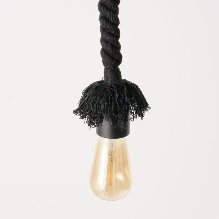 Tischlampe Hängelampe Tau Sisal 300cm Schwarz Seil Lampe Pendelleuchte