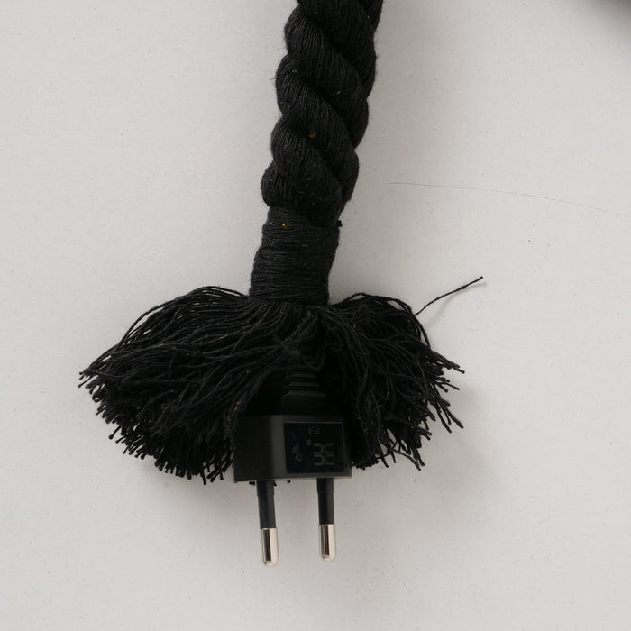 Tischlampe Hängelampe Tau Sisal 300cm Schwarz Seil Lampe Pendelleuchte
