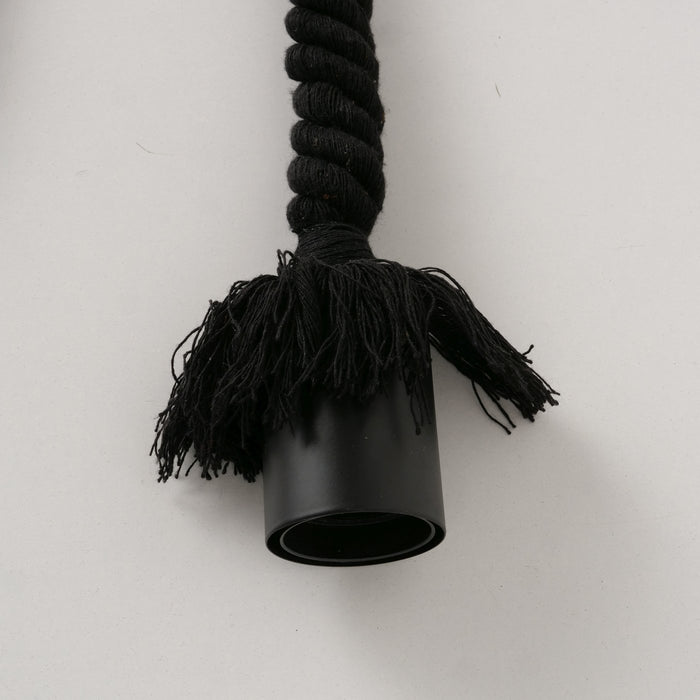 Tischlampe Hängelampe Tau Sisal 300cm Schwarz Seil Lampe Pendelleuchte