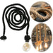 KI-generiertes Bild Tischlampe Hängelampe Tau Sisal 300cm Schwarz Seil Lampe Pendelleuchte