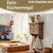 KI-generiertes Bild,Vintage Küchenregal 25cm hängend Schubladenregal Wandregal Wandboard