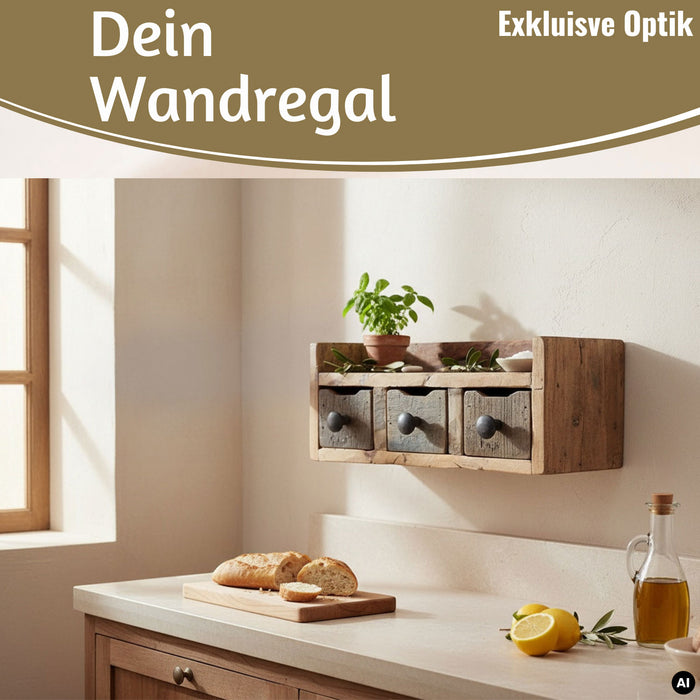 Vintage Küchenregal Dehli 35cm hängend Gewürzregal Wandregal Wandboard — LS-LebenStil