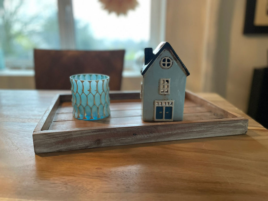 Vintage Holz Serviertablett Unika 46x30cm Braun Tablett Küchentablett Ib Laursen