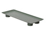 Metall Deko Tablett 34x13cm Grün Rechteck Füße Kerzentablett Servierteller
