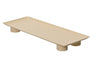 Metall Deko Tablett 34x13cm Beige Rechteck Füße Kerzentablett Servierteller