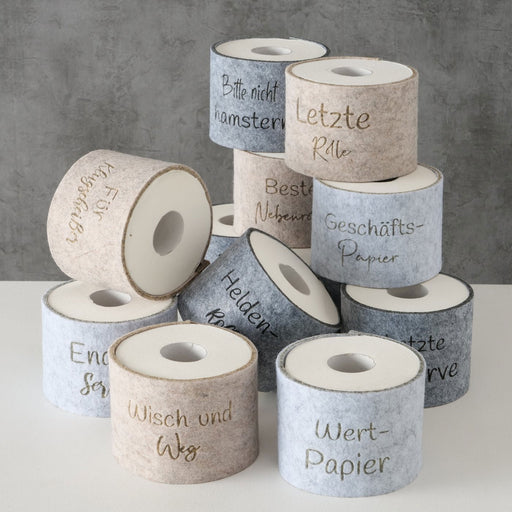 KI-generiertes Bild,Toilettenpapier Banderole beste Nebenrolle Filz Klohut Husse Klopapier Klorollen