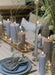 KI-generiertes Bild,Real Flame 3D LED Stumpenkerze 15x7,5cm Blau Echtwachs flackernde Kerze