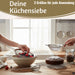 KI-generiertes Bild,Edelstahl Siebe 3´er Set 8cm 14cm 20cm Küchensiebe mit Aufhängeösen