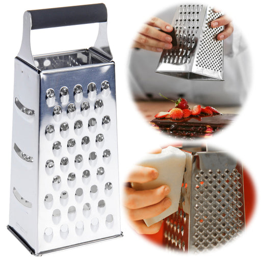 Edelstahl Vierkantreibe Gemüsereibe 24cm 4 verschiedene Reibeflächen Gurkenhobel