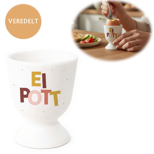 Eierbecher Echt-Gold Spruch "Ei Pott" Gute Laune Eierhalter