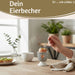 Eierbecher Echt-Gold Motiv "Herz Gold" Schwarz Weiß Gute Laune Eierhalter