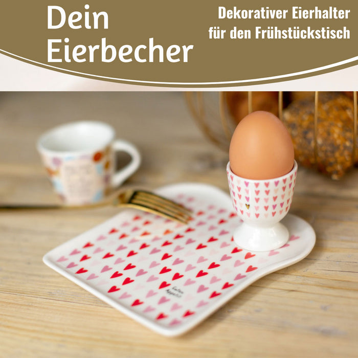 Eierbecher Echt-Gold Motiv "Herzen / Liebe" Gute Laune Eierhalter