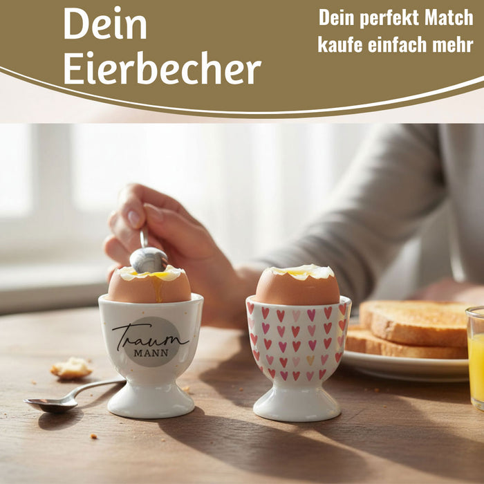 Eierbecher Echt-Gold Spruch "Traummann" Gute Laune Eierhalter