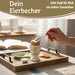 KI-generiertes Bild,Eierbecher Echt-Gold Spruch "Guten Morgen" Küken Gute Laune Eierhalter