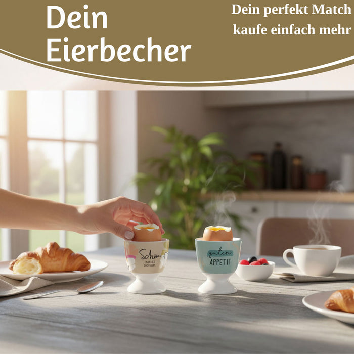 Eierbecher Echt-Gold Spruch "schön das es Dich gibt" Gute Laune Eierhalter