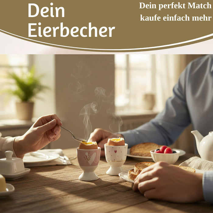 Eierbecher Echt-Gold Motiv "Herz mit Punkten" Gute Laune Eierhalter