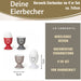 KI-generiertes Bild,4x Keramik Eierbecher Set Herz Grau Weiß Rot Braun Gute Laune Eierhalter
