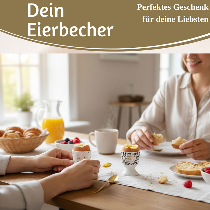 Eierbecher Echt-Gold Spruch "kleiner Glücksmoment" Gute Laune Eierhalter