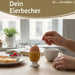 Eierbecher Echt-Gold Spruch "Zeit für Dinge glücklich" Gute Laune Eierhalter