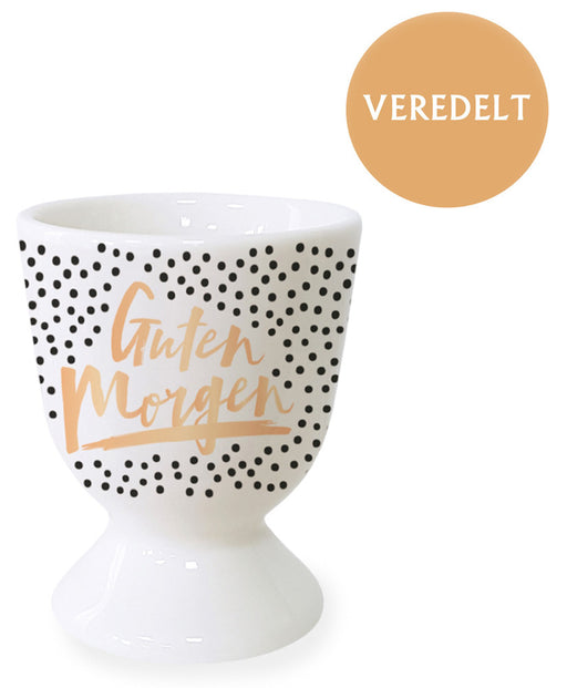Echt-Gold Eierbecher Spruch Guten Morgen Gute Laune Eierhalter