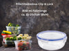 Frischhaltedose Clip & Lock 800ml Rund mit Deckel Lebensmittel Mikrowelle Gefrierbox