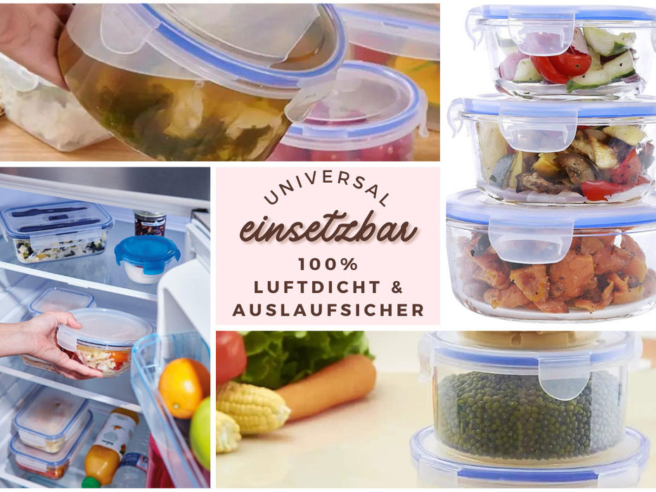 Frischhaltedose Clip & Lock 400ml Rund mit Deckel Lebensmittel Mikrowelle Gefrierbox