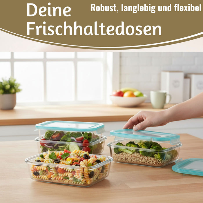 Glas Frischhaltedose Cook & Lock 3´er Set mit Deckel Lebensmittel Mikrowelle Gefrierbox