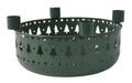 Kerzenschale Metall 23cm Rund Grün Dunkel Stabkerzen Kerzenständer Kerzenleiste