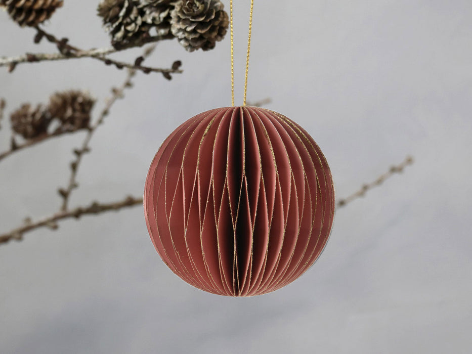 2x Wabenball Alt-Rosa Bordeaux 8cm Papierkugel Honeycomb Deko Party Weihnachten