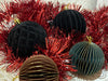 KI-generiertes Bild,3x Wabenball Petrol Grün Braun 8cm Papierkugel Honeycomb Deko Party Weihnachten