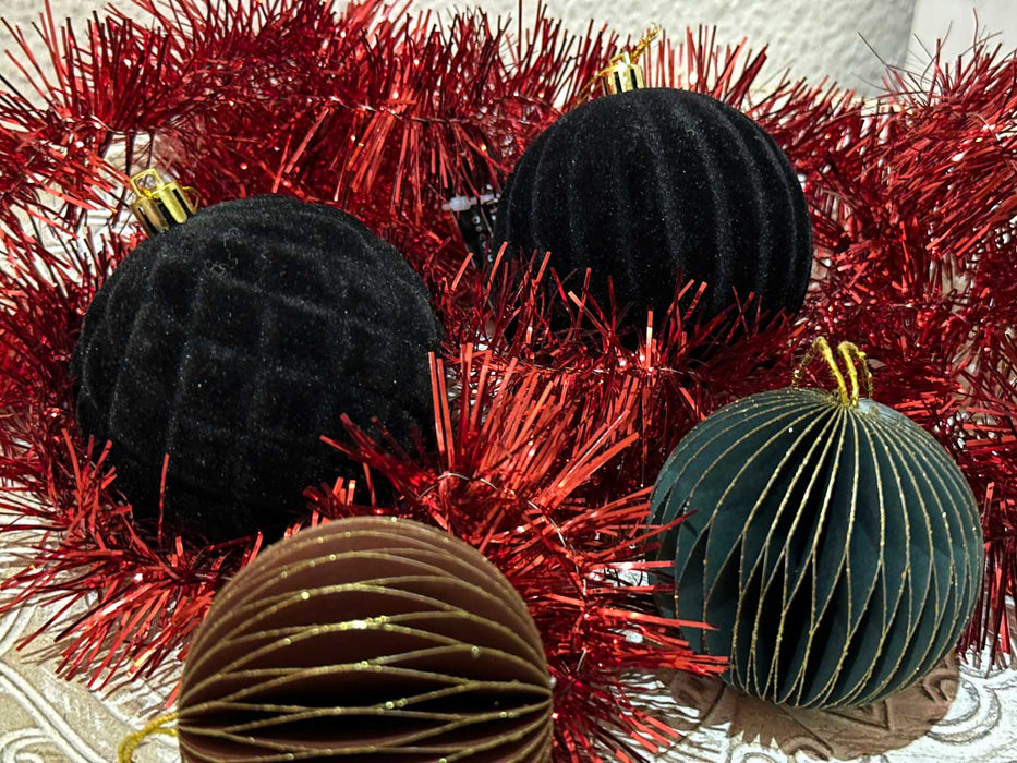KI-generiertes Bild,3x Wabenball Petrol Grün Braun 8cm Papierkugel Honeycomb Deko Party Weihnachten