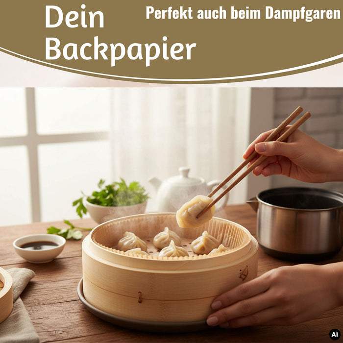 KI-generiertes Bild,Backpapier Rund 20cm Set 100 Stück FSC für Airfryer Heißluftfritteuse Zubehör