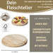 KI-generiertes Bild,Holz Fleischteller Servierteller 25cm Birke Rund Schneidebrett Vesperbrett