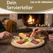 KI-generiertes Bild,Holz Fleischteller Servierteller 25cm Birke Rund Schneidebrett Vesperbrett