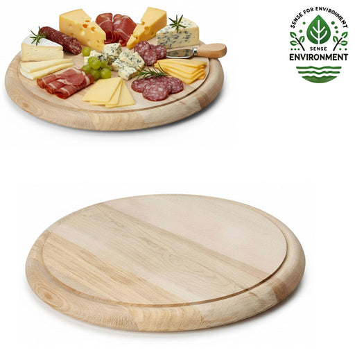 Holz Fleischteller Servierteller 25cm Birke Rund Schneidebrett Vesperbrett