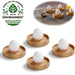 Holz Eierbecher 4´er Set Bambus Nachhaltig Eierhalter Eihalter Dipschale