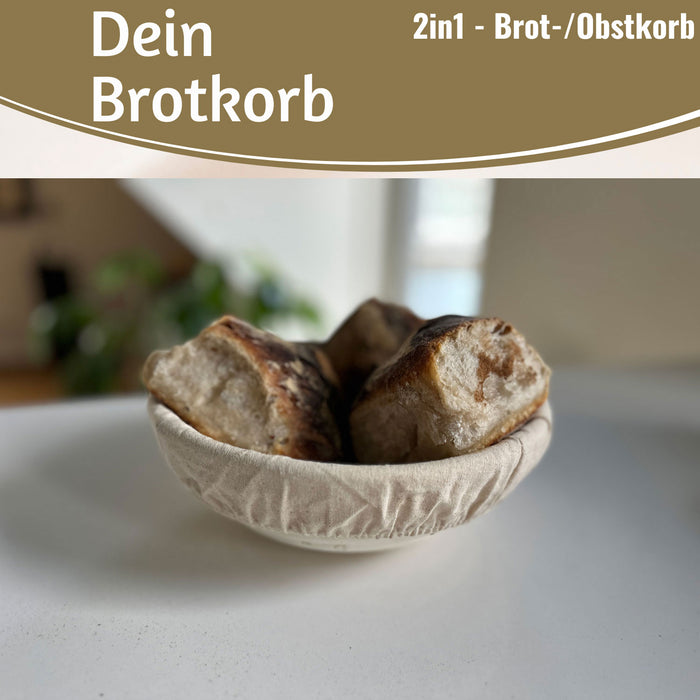 KI-generiertes Bild,Gärkörbchen Gärkorb Rund 22x8cm Peddigrohr Brotform Leineneinsatz Brotkorb