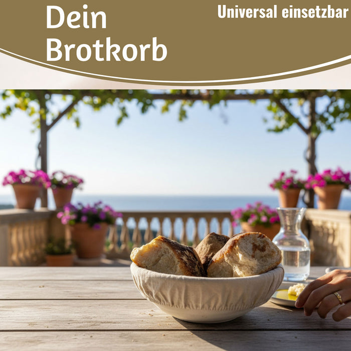 KI-generiertes Bild,Gärkörbchen Gärkorb Rund 22x8cm Peddigrohr Brotform Leineneinsatz Brotkorb