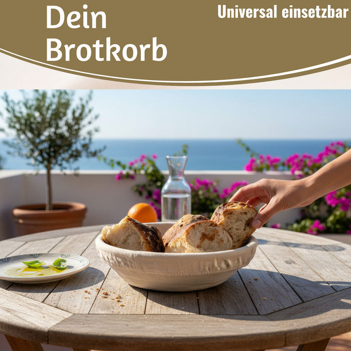 KI-generiertes Bild,Gärkörbchen Gärkorb Rund 25x8cm Peddigrohr Brotform Leineneinsatz Brotkorb