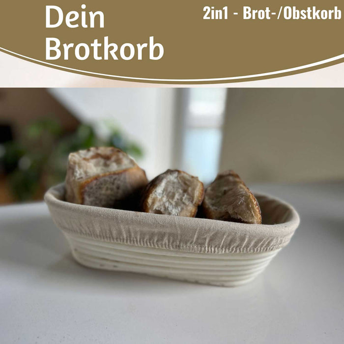 Gärkörbchen Gärkorb Oval 28x15x8cm Peddigrohr Brotform Leineneinsatz Brotkorb