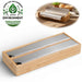 2-fach Holz Folienspender Bambus Schubladen Alufolienspender Folienschneider