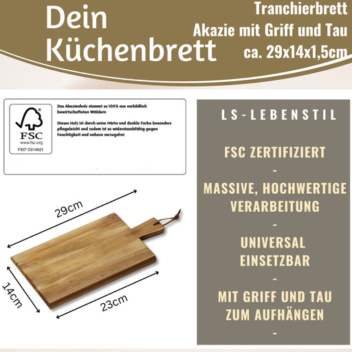 KI-generiertes Bild,Holz Griffbrett Servierbrett 29cm Akazie Eckig Frühstücksbrett Küchenbrett