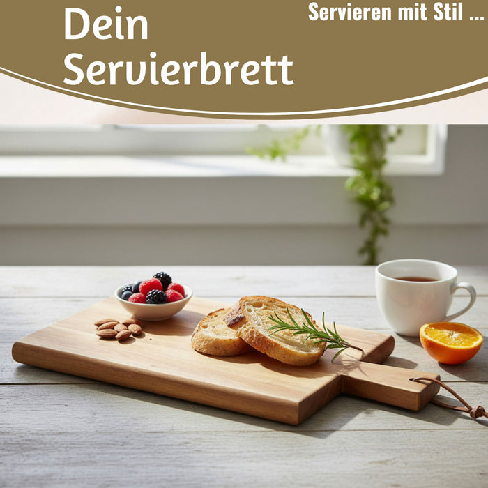 KI-generiertes Bild,Holz Griffbrett Servierbrett 29cm Akazie Eckig Frühstücksbrett Küchenbrett